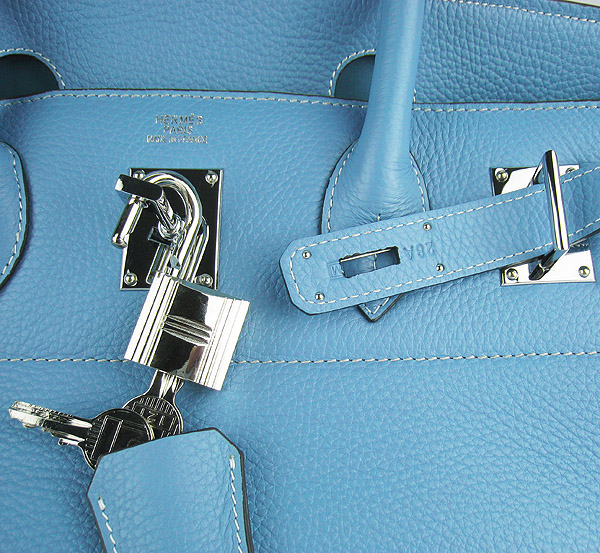 Cheap Hermes Birkin 42cm Replica Togo Leather Bag Light Blue 62642 - Click Image to Close